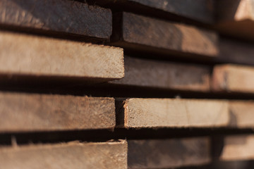 stack of tropical hardwood