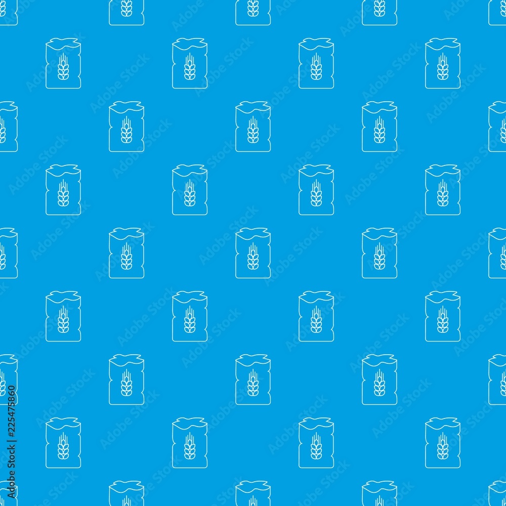 Poster bag wheat pattern vector seamless blue repeat for any use