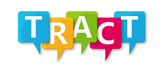 Tract - letters written in beautiful boxes on white background