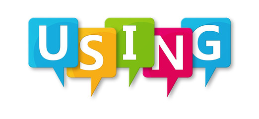 Using - letters written in beautiful boxes on white background