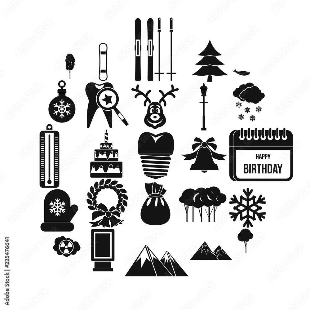 Poster cold weather icons set. simple set of 25 cold weather vector icons for web isolated on white backgro