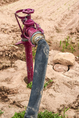 Wasseranschluss im Feld f&uuml;r Bew&auml;sserung Landwirtschaft Ackerbau