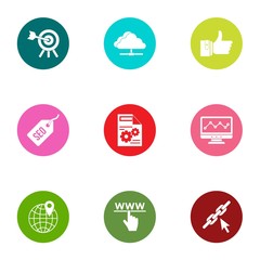 Streamline icons set. Flat set of 9 streamline vector icons for web isolated on white background