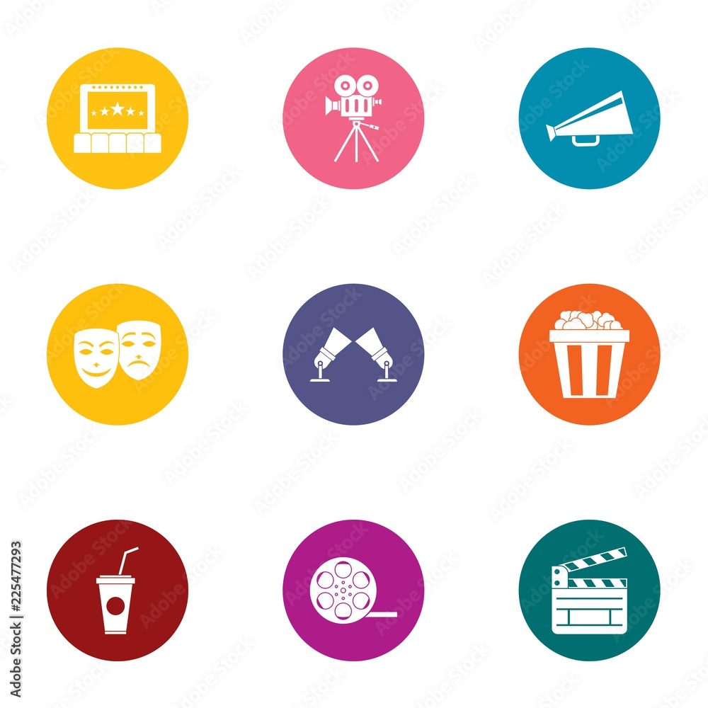 Poster dramatically icons set. flat set of 9 dramatically vector icons for web isolated on white background