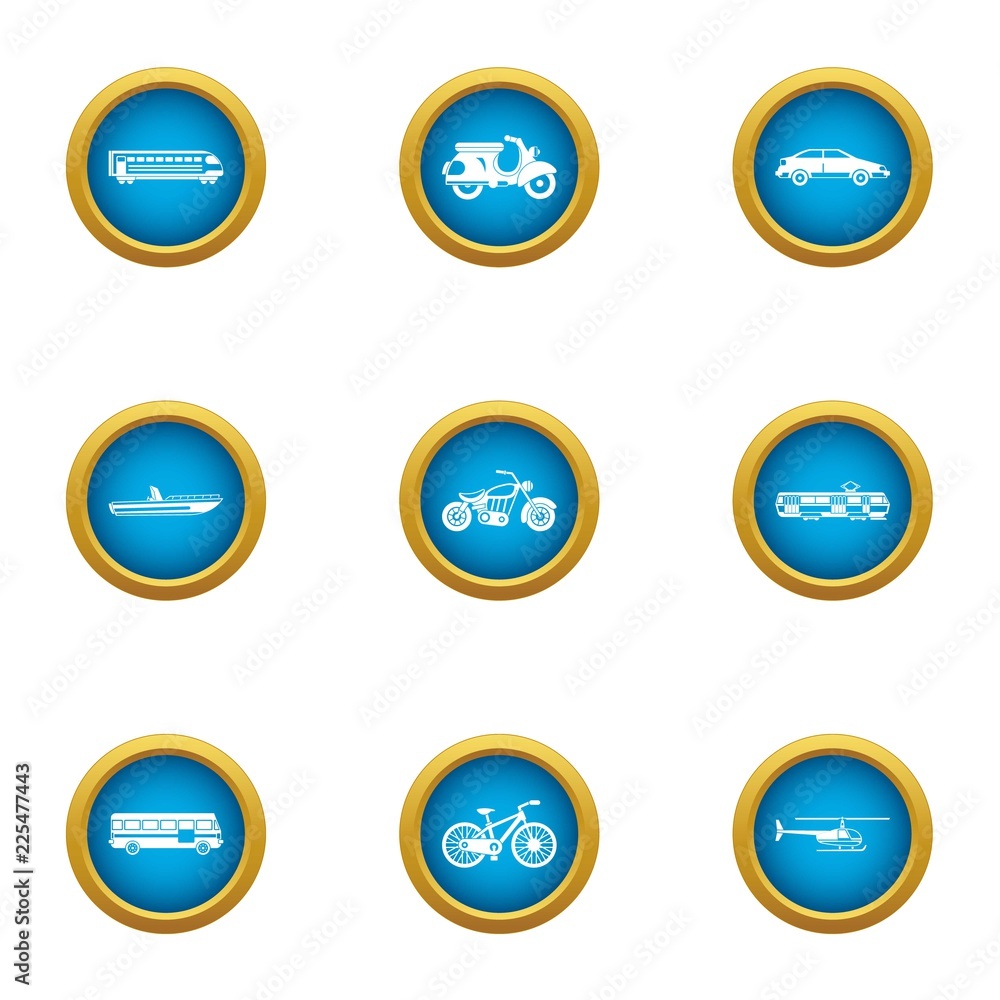 Poster fare icons set. flat set of 9 fare vector icons for web isolated on white background