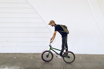 Boy with a bmx for the city