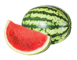 Fresh watermelon isolated on white background with clipping path
