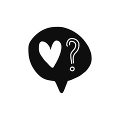 Is this love speech bubble black and white