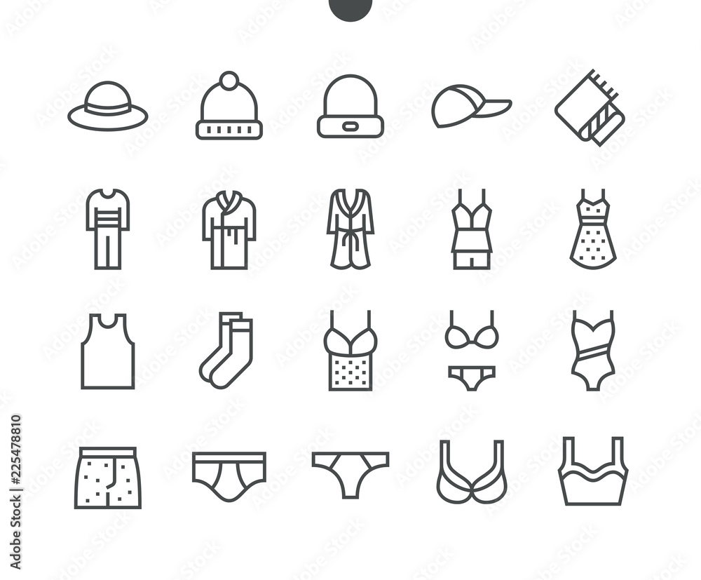 Poster clothes ui pixel perfect well-crafted vector thin line icons 48x48 grid for web graphics and apps. s