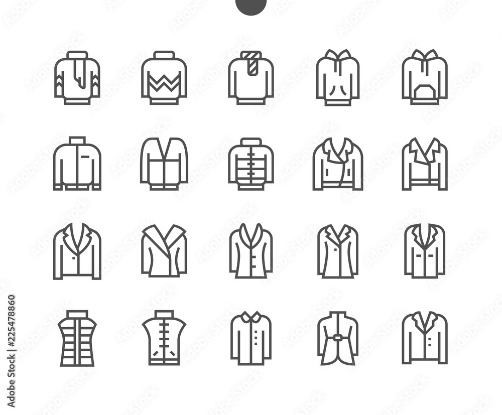 Poster clothes ui pixel perfect well-crafted vector thin line icons 48x48 grid for web graphics and apps. s