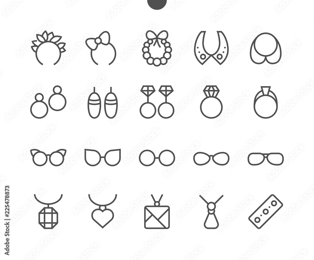 Poster accessories ui pixel perfect well-crafted vector thin line icons 48x48 grid for web graphics and app
