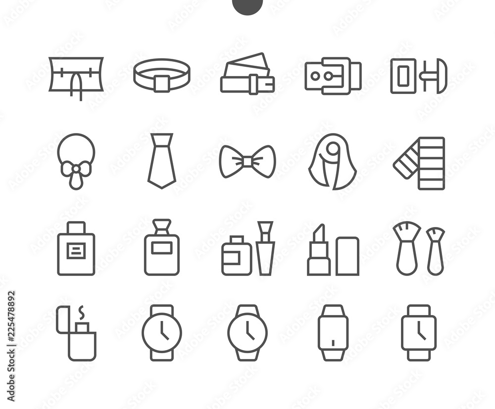 Poster accessories ui pixel perfect well-crafted vector thin line icons 48x48 grid for web graphics and app