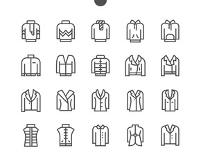 Clothes UI Pixel Perfect Well-crafted Vector Thin Line Icons 48x48 Grid for Web Graphics and Apps. Simple Minimal Pictogram Part 5-5