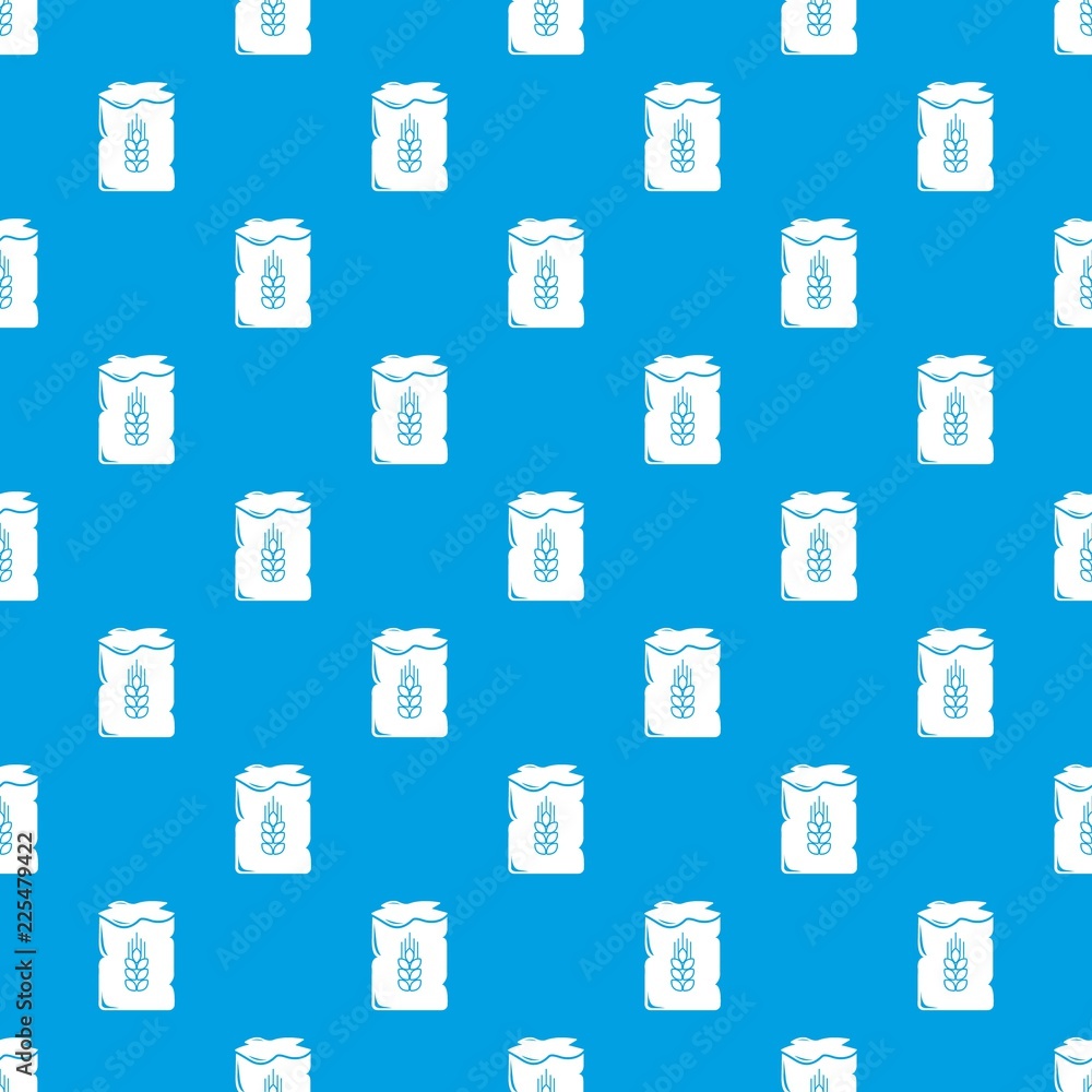 Poster bag wheat pattern vector seamless blue repeat for any use