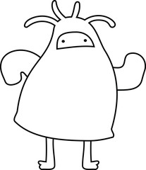 White cartoon cute monster vector