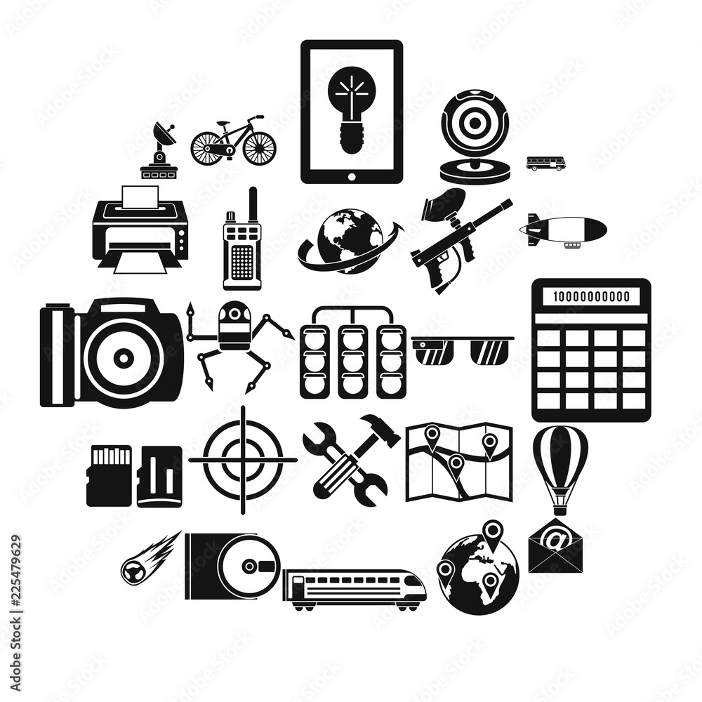 Poster hi-tech icons set. simple set of 25 hi-tech vector icons for web isolated on white background
