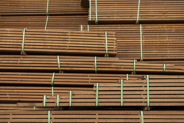 stack of tropical hardwood