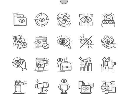 Vision Well-crafted Pixel Perfect Vector Thin Line Icons 30 2x Grid for Web Graphics and Apps. Simple Minimal Pictogram