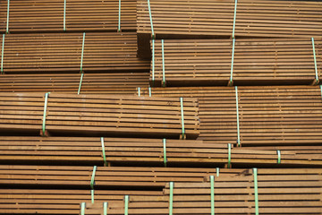 stack of tropical hardwood