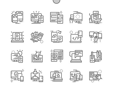 Responsive design Well-crafted Pixel Perfect Vector Thin Line Icons 30 2x Grid for Web Graphics and Apps. Simple Minimal Pictogram