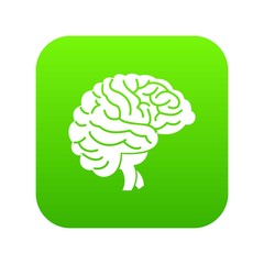 Brain icon digital green for any design isolated on white vector illustration