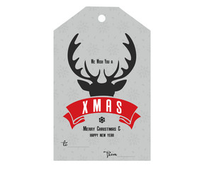 Xmas, Merry Christmas gift tag