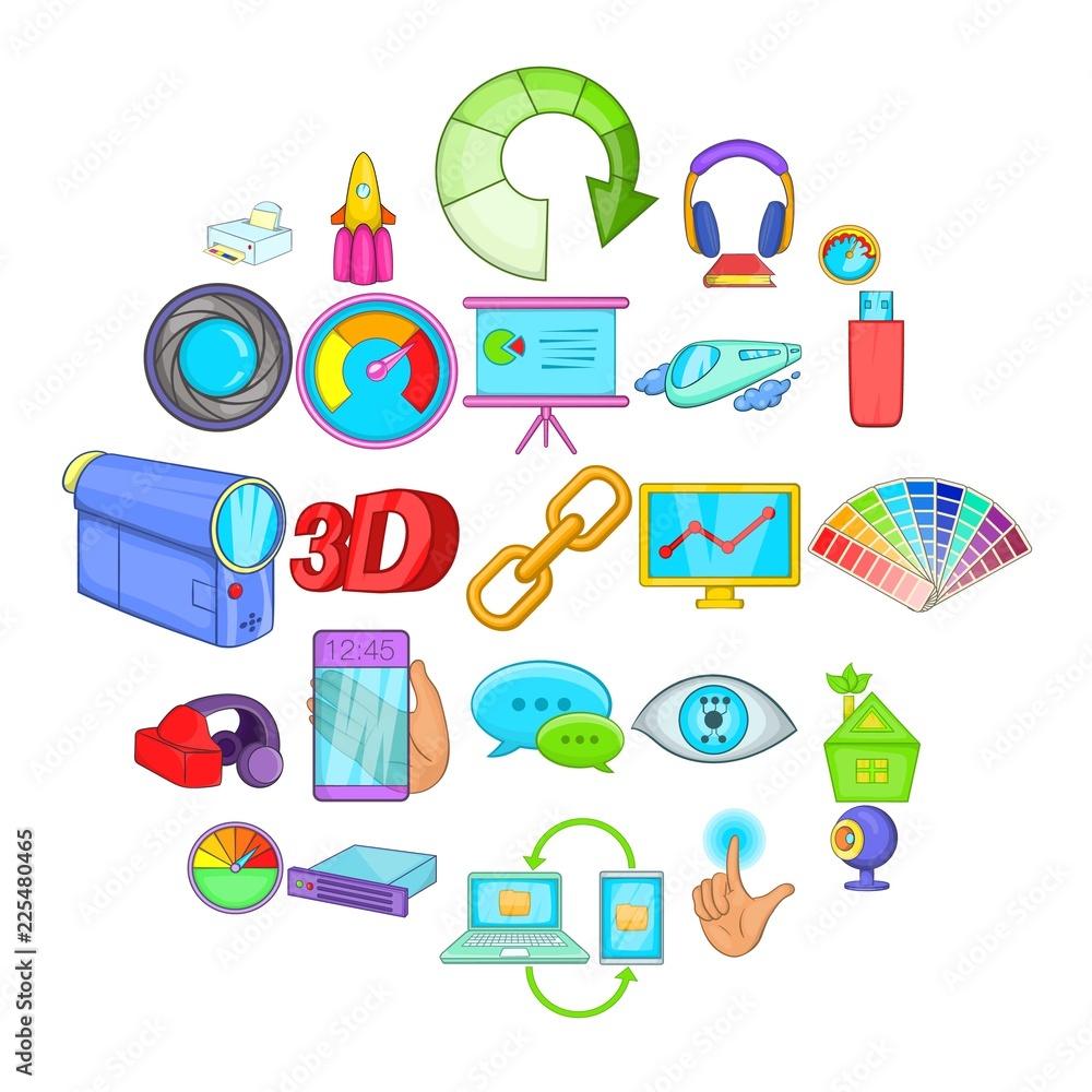 Poster technique icons set. cartoon set of 25 technique vector icons for web isolated on white background