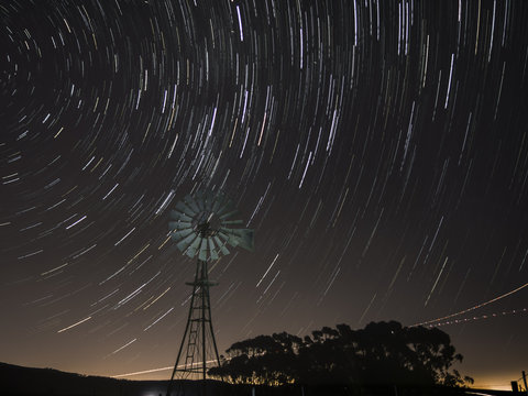 Windmill at night