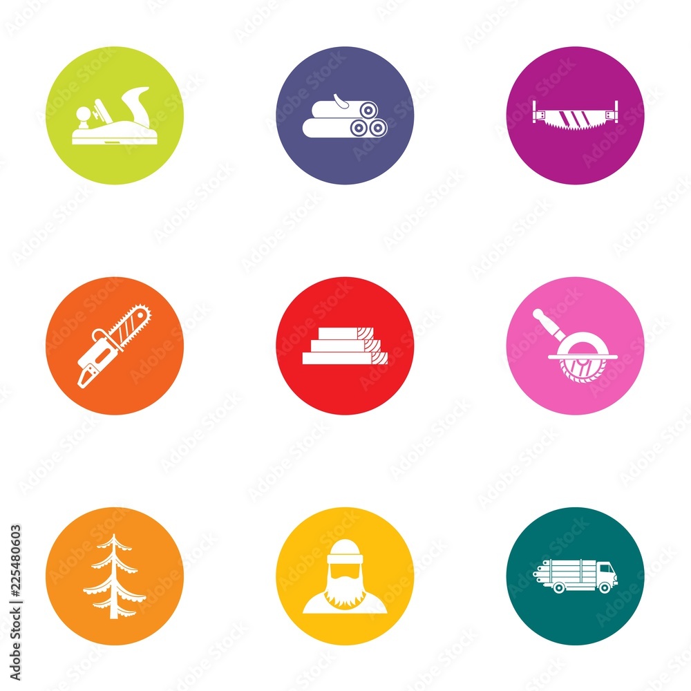 Poster cut icons set. flat set of 9 cut vector icons for web isolated on white background