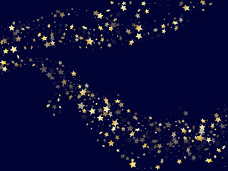 Gold falling star sparkle elements of glitter gradient vector background.