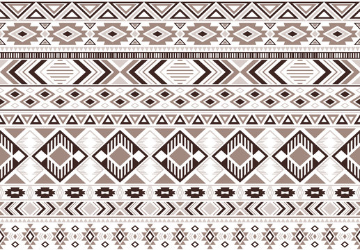 Tribal Ethnic Motifs Geometric Vector Seamless Background.