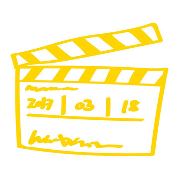 Handgezeichnete Filmklappe in gelb