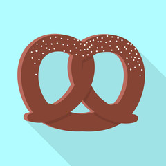 Salt pretzel icon. Flat illustration of salt pretzel vector icon for web design