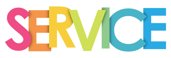 SERVICE rainbow letters banner