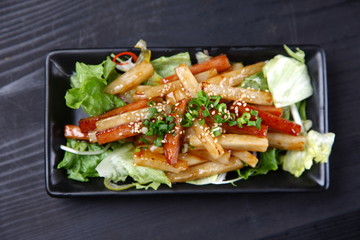 長芋とスパムの炒め物