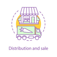 Distribution and sale concept icon