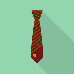 Brown tie icon. Flat illustration of brown tie vector icon for web design