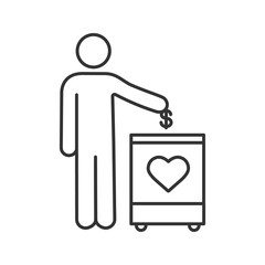 Donation box linear icon