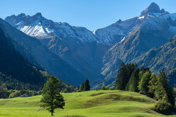Fototapeta na wymiar Dietersberg Oberstdorf Alpenpanorama