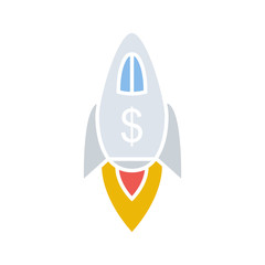 Business success glyph color icon