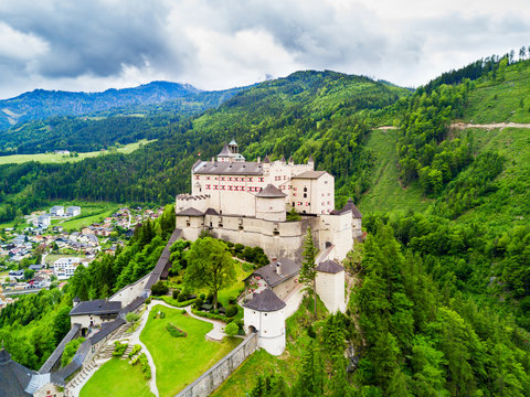 Hohenwerfen Castle aerial view