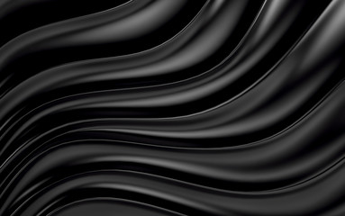 Obraz premium Czarny pasek fale futurystyczne tło. Renderowania 3d