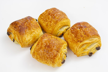 fresh croissant on white background