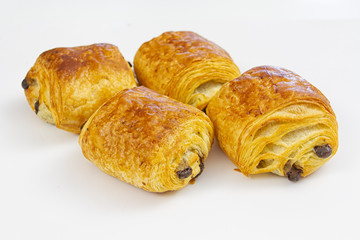 fresh croissant on white background
