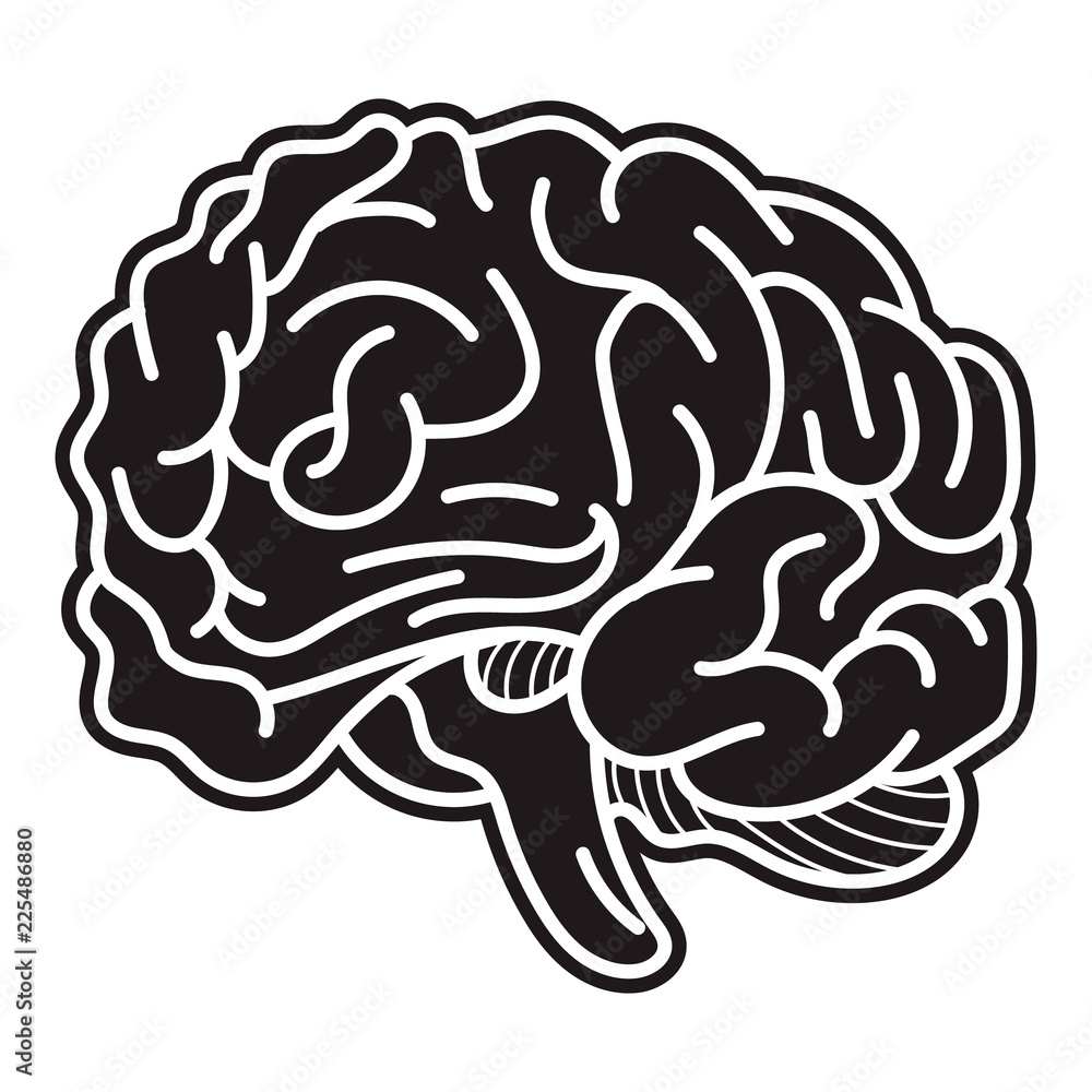 Poster genius brain icon. simple illustration of genius brain vector icon for web design isolated on white 