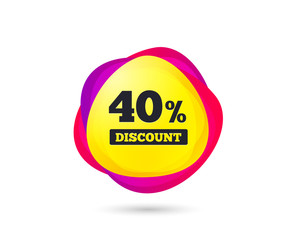 Gradient shopping banner. 40 percent discount sign icon. Sale symbol. Special offer label. Sales tag. Abstract template for design. Vector
