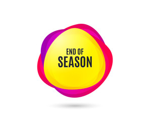 End of Season Sale. Special offer price sign. Advertising Discounts symbol. Gradient sales tag. Abstract shopping banner. Template for design. Season sale tag vector