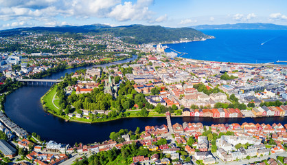 Vue panoramique aérienne de Trondheim