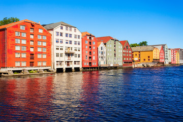 Colorful old houses, Trondheim