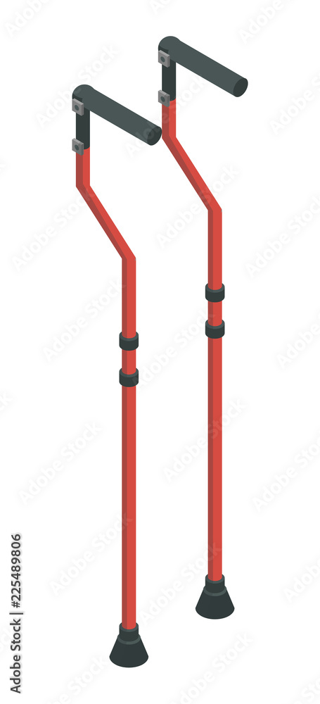 Poster walking sticks icon. isometric of walking sticks vector icon for web design isolated on white backgr